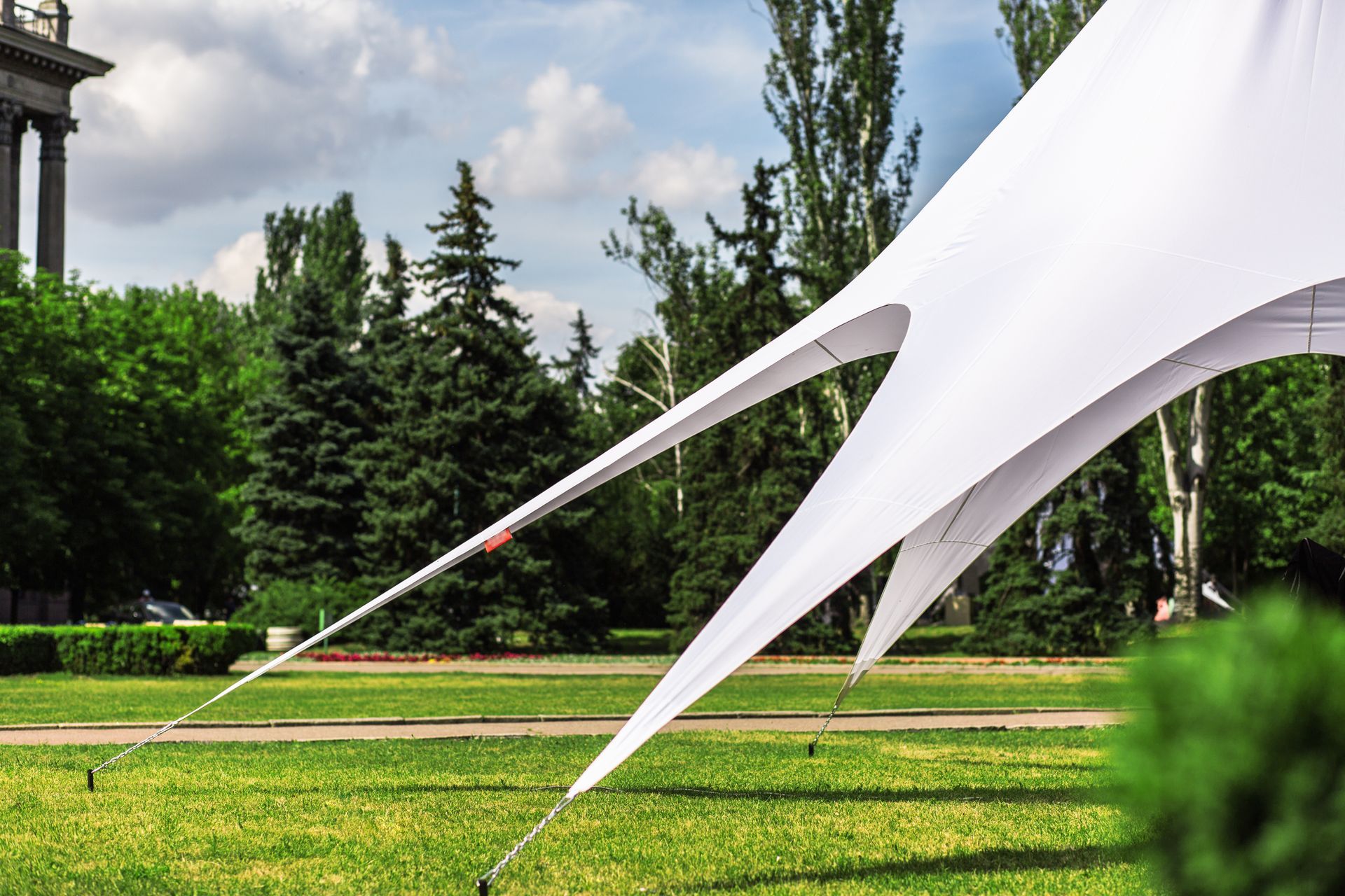 White star-shaped tent 