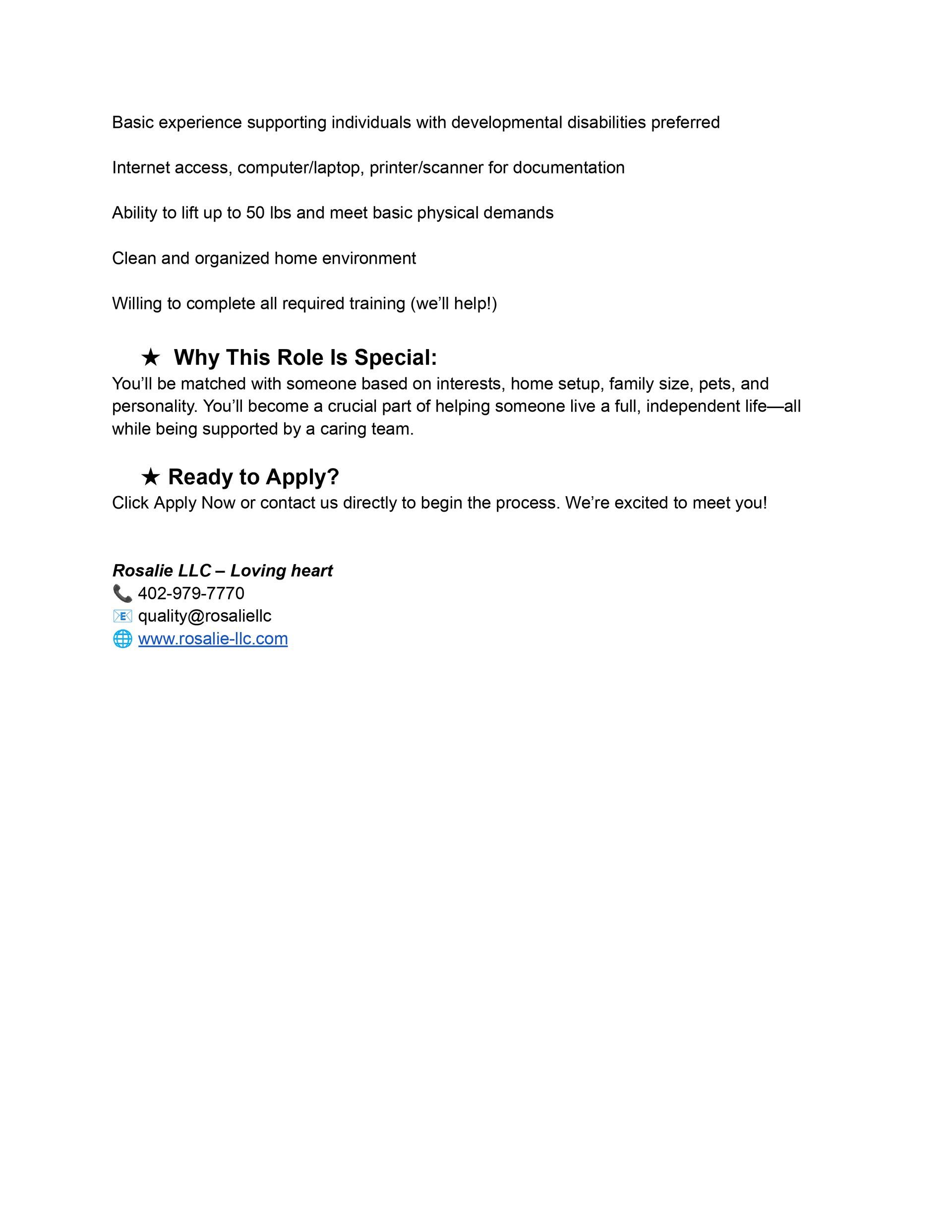 A document about a remote job. It explains the job and has links for details and applying.