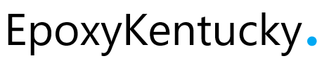 EpoxyKentucky logo in black with a blue dot at the end