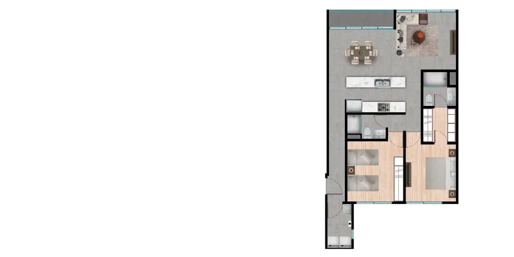 Departamentos 204, 304, 404 y 504