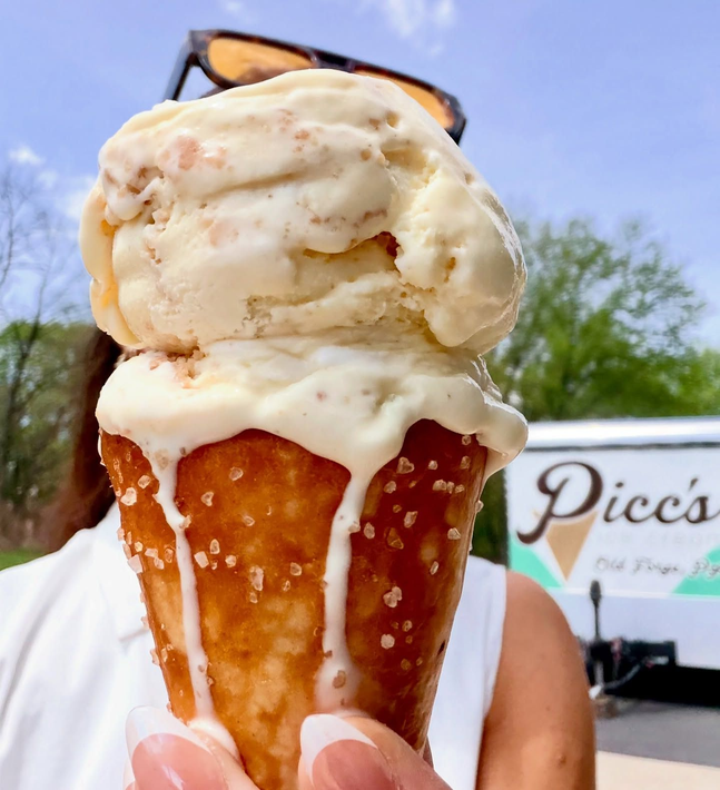 ice cream cone with white coating