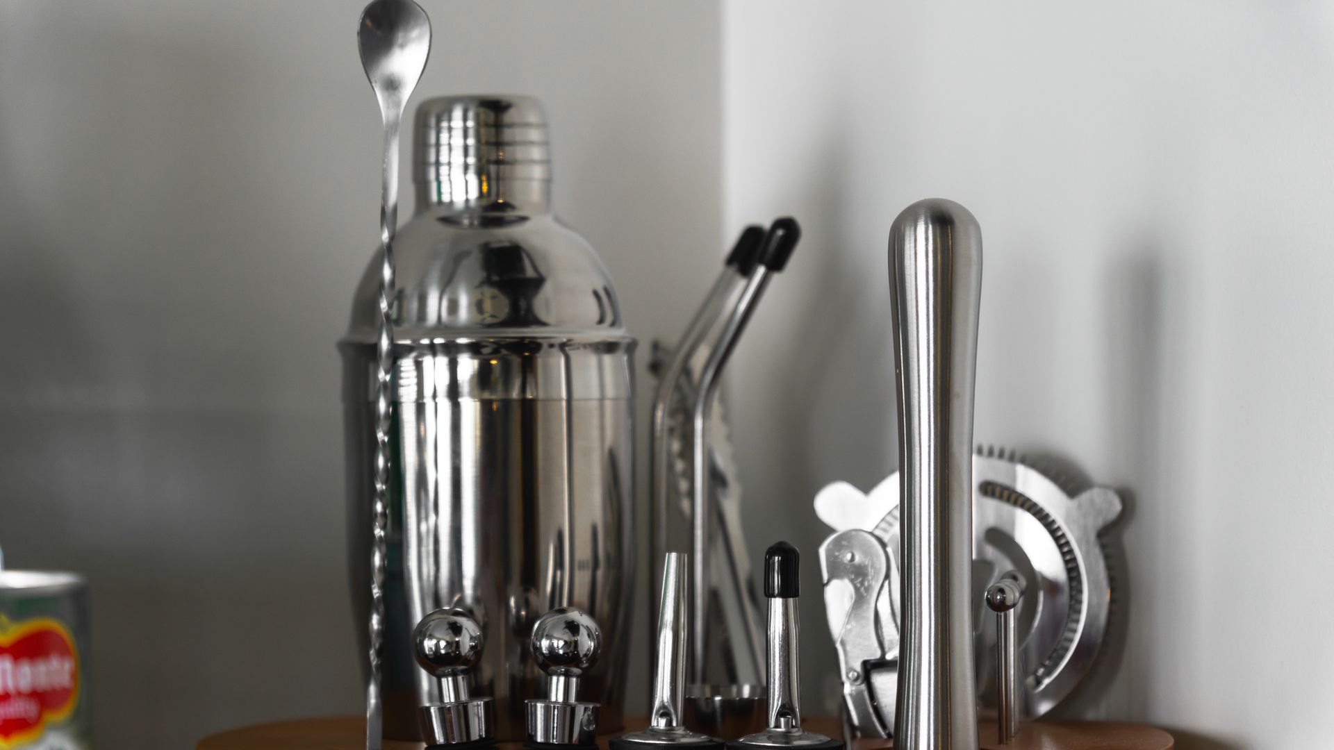 Cocktail Making utensils in chrome silver