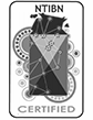It is a black and white image of a certified logo.