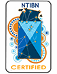 A ntibn certified logo with a blue envelope on a white background.