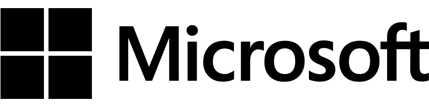 A black and white microsoft logo on a white background