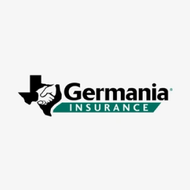 Germania Insurance logo with black Texas silhouette and green banner text
