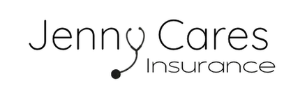 Jenny Cares Insurance logo in black with a stylized line and dot icon on white background