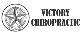 Victory Chiropractic logo with compass emblem and bold black text on white background