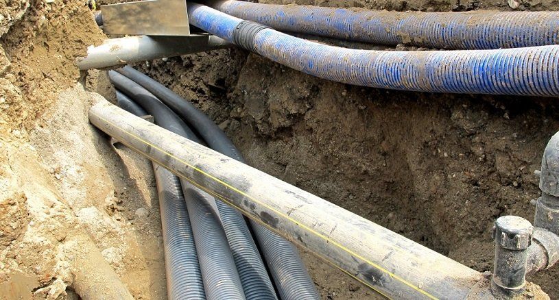 Pipes along underground dirt