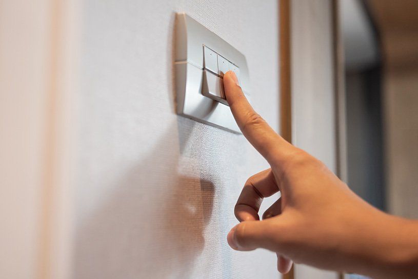 Turning on light switch in home