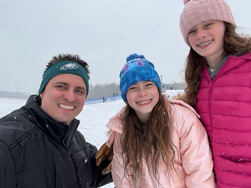 Sledding during Winter Storm Blair before our trip down to Great Wolf Lodge