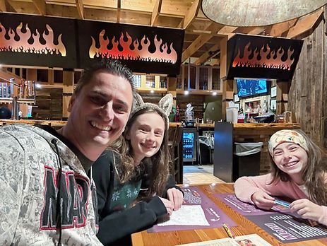Enjoying our time at the Lodge Wood Fired Grill!