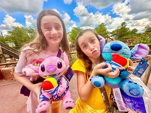 Jordan and Isabelle with Stitch and Angel