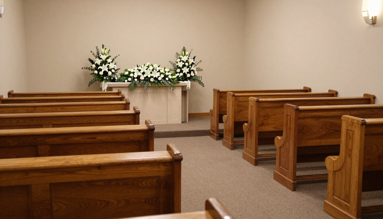 Sympathy flowers and a memorial candle representing funeral etiquette and respect.