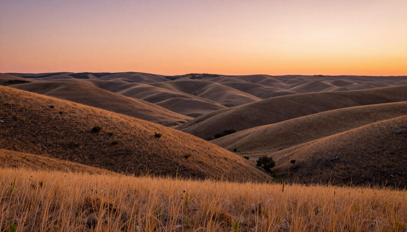 A serene Wyoming sunset representing a peaceful return home.