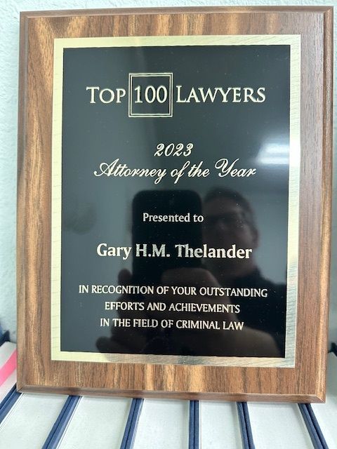 Plaque awarded to Gary H.M. Thelander,