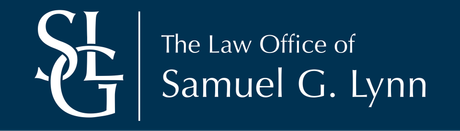 A blue and white logo for sgl injury law