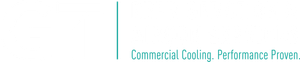 Logo with teal vertical line and text “Commercial Cooling. Performance Proven.”