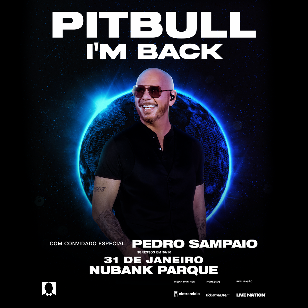 Pitbull traz turnê latino-americana de volta ao Brasil em 2027 com participação de Pedro Sampaio