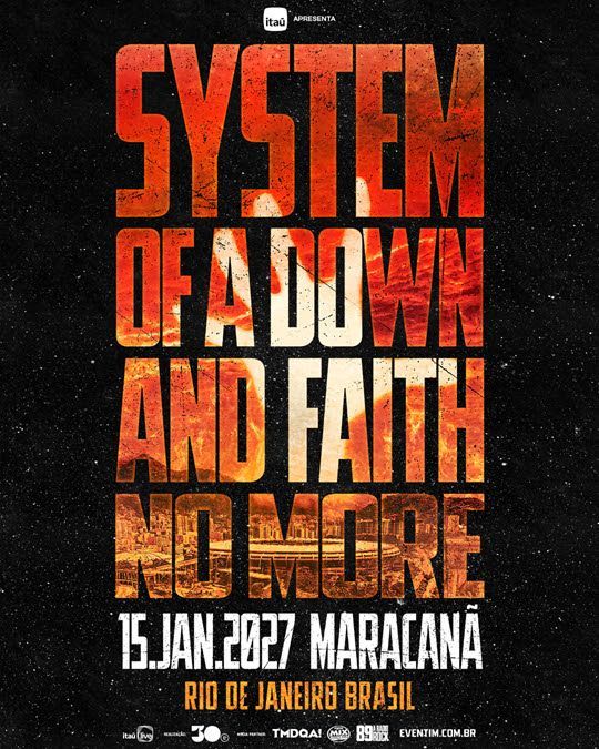 System Of A Down e Faith No More fazem show único no Maracanã