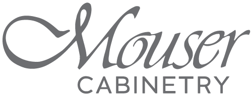 Moser Cabinetry logo in gray script and uppercase text on a white background
