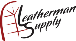 Leatherman Supply logo with red lasso outline and black stylized text
