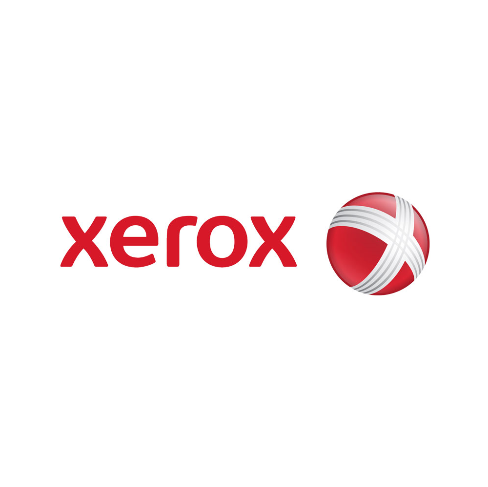 A red and white xerox logo on a white background