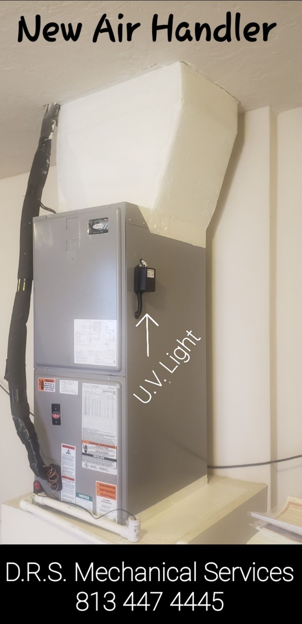 A picture of a new air handler from d.r.s. mechanical services