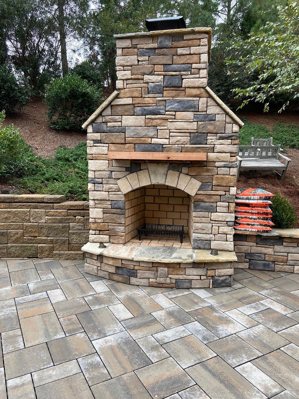 Outdoor Fireplaces and Firepits Raleigh & Apex, NC Brookscapes LLC