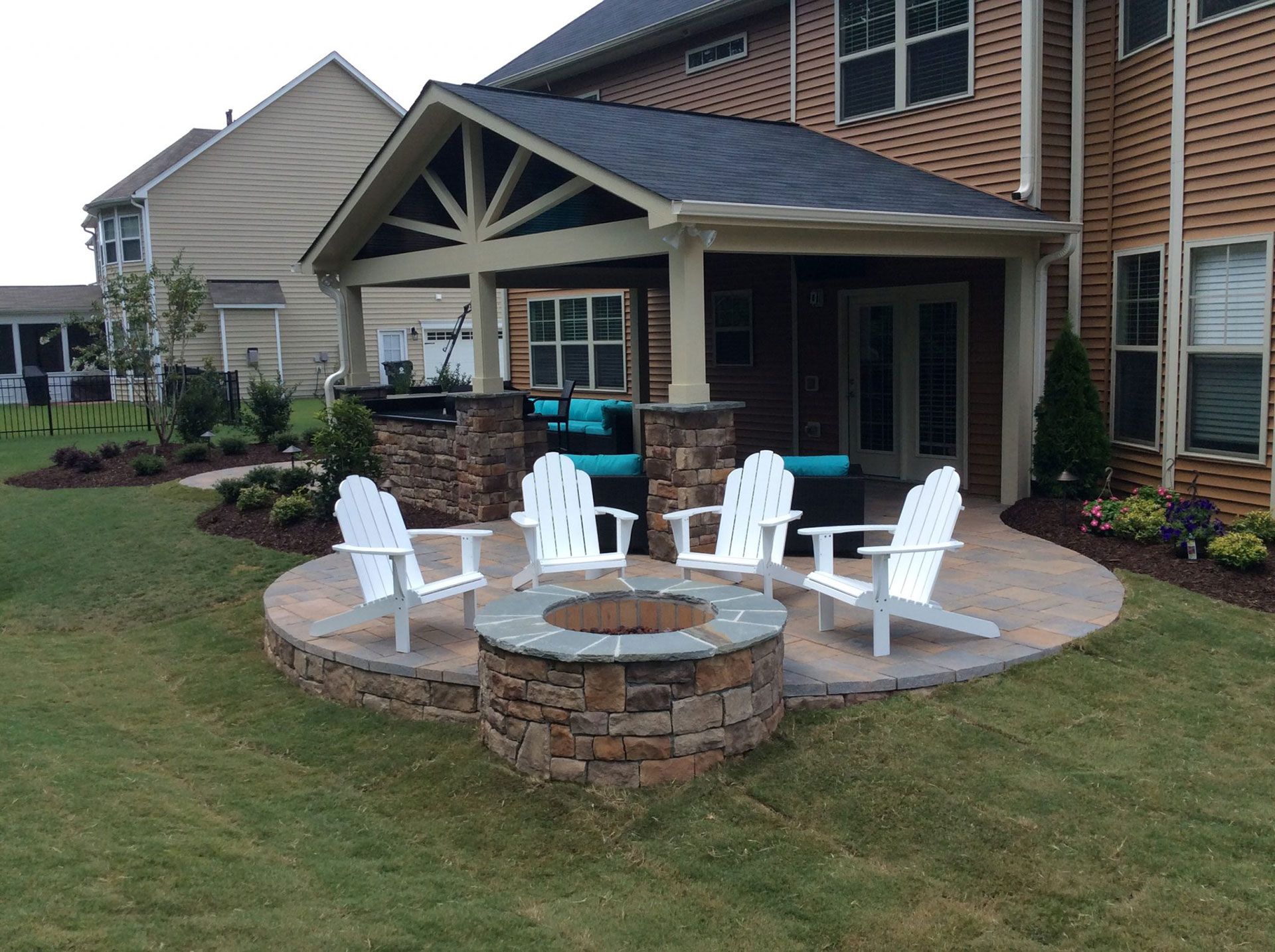 Outdoor Fireplaces and Firepits Raleigh & Apex, NC Brookscapes LLC