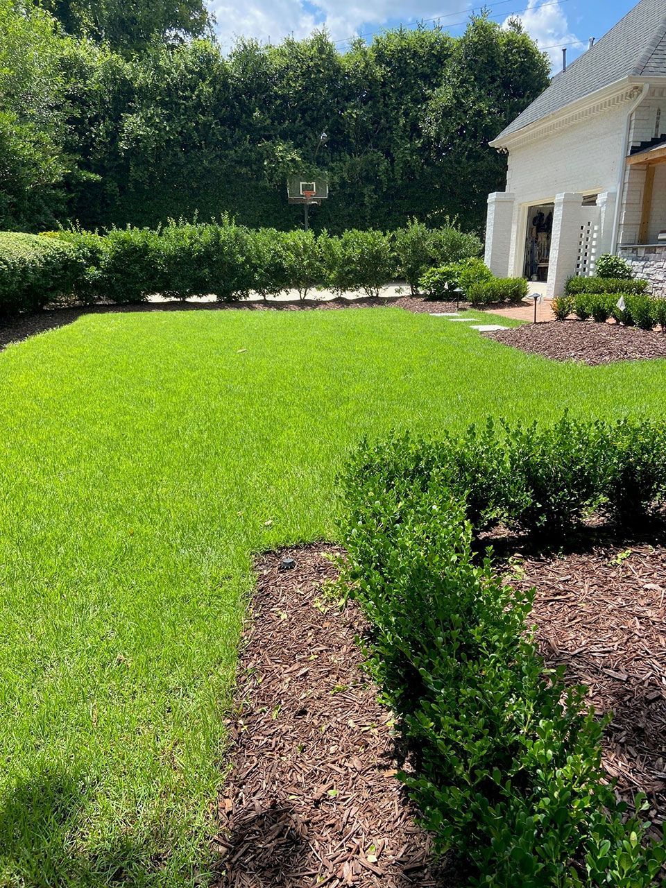 Backyard lawn landscaping contract work from Brookscapes LLC 