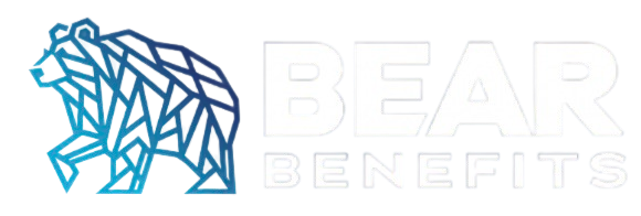 The logo for bear benefits shows a bear made of triangles.