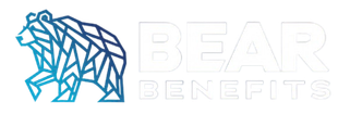 The logo for bear benefits shows a bear made of triangles.