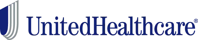 The united healthcare logo is blue and white on a white background.