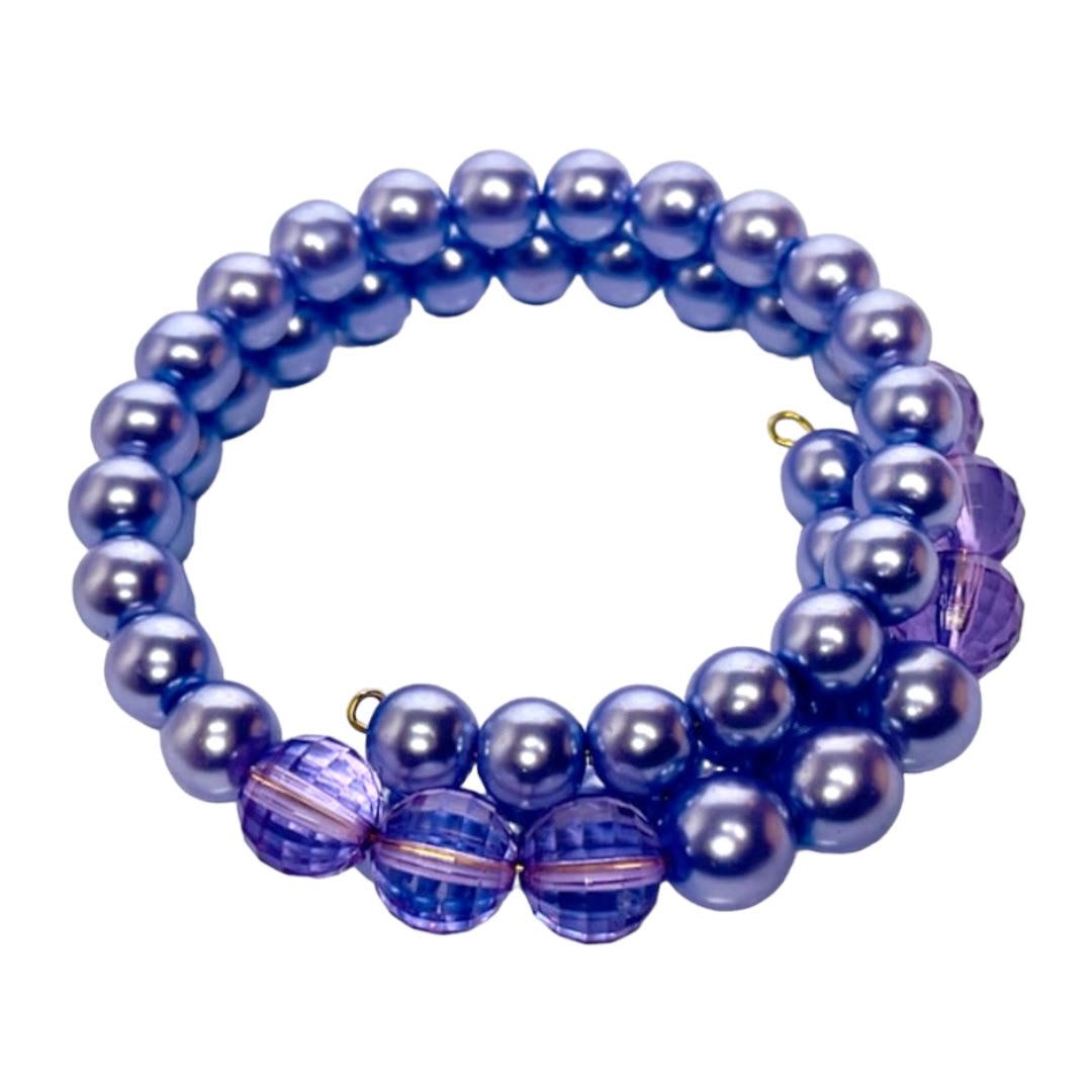 Blue beaded wrap bracelet.