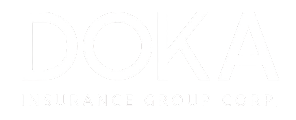 Doka Insurance group white logo