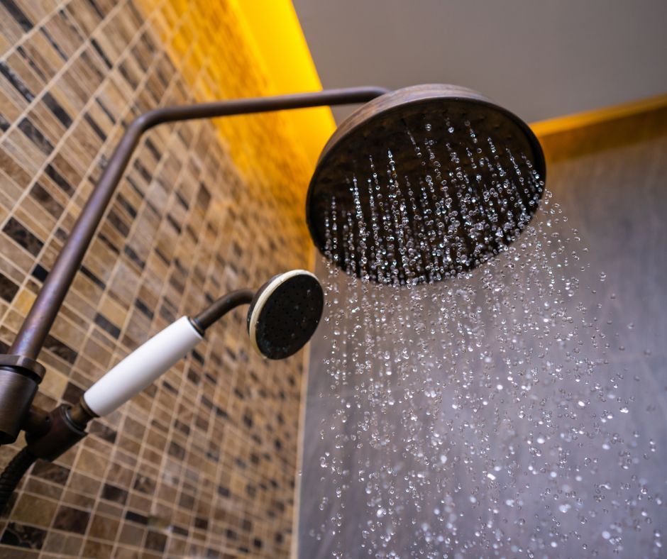 A bathroom shower