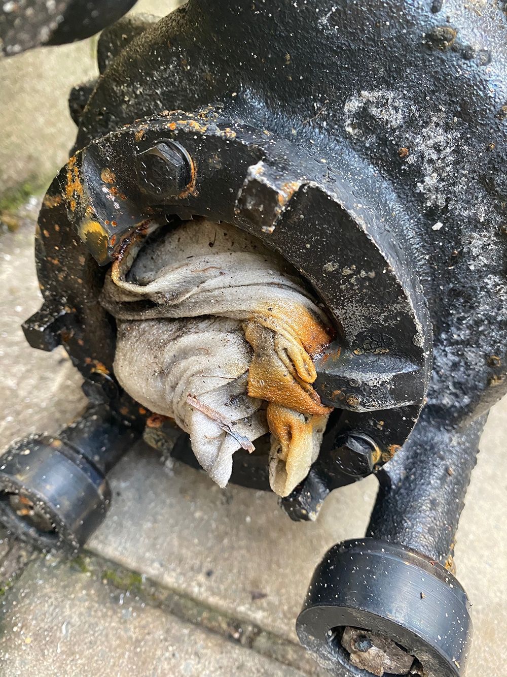 blocked septic tank with wipes