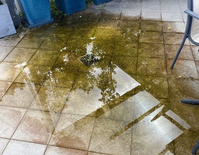 Courtyard Blocked Stormwater outlet