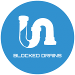 A blue circular icon with a white illustration of a U-bend pipe, with text below reading: