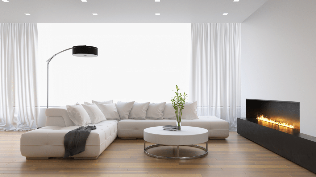 Heating with natural gas fireplace