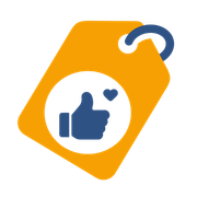 Honest and transparent pricing icon showing price tag with thumbs up for fair value services