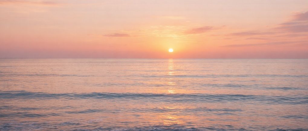 Peaceful ocean sunset with soft pastel sky cremation St. Augustine, FL