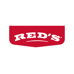 A red and white logo for red 's is on a white background.