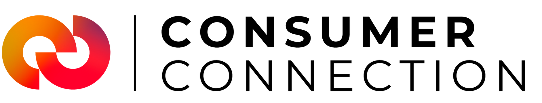 A consumer connection logo with a red and orange circle on a white background.