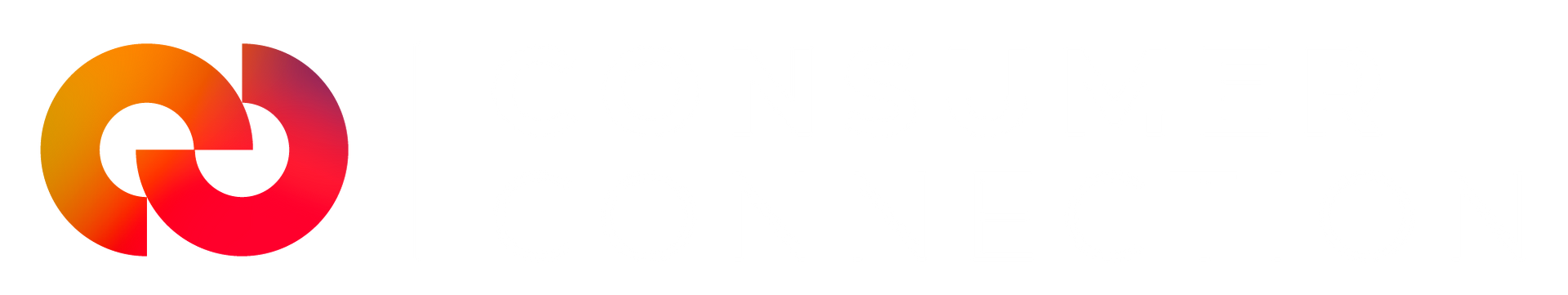A red and orange logo on a white background.