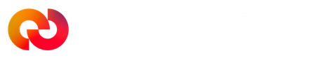 A red and orange logo on a white background.