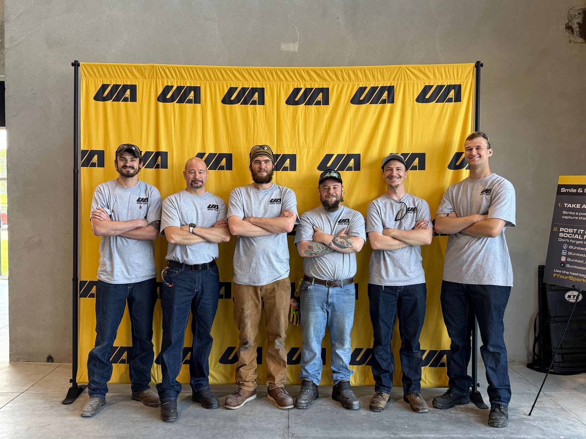 Professional welding team at the Union, Ohio facility grand opening, representing expert metal fabrication talent.