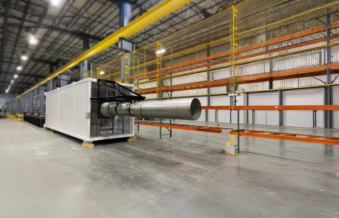 Large-scale industrial plenum manufactured by UA for high-volume air handling systems.