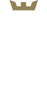 A gold crown is on a white background.
